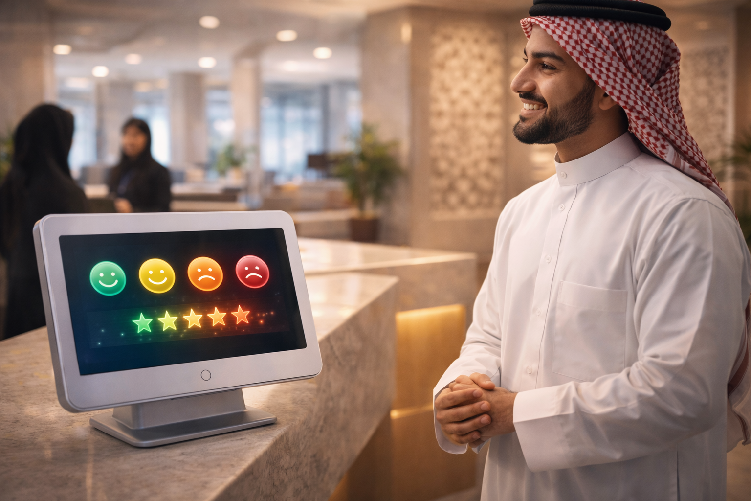 جهاز تقييم رضا العملاء داخل منشأة سعودية