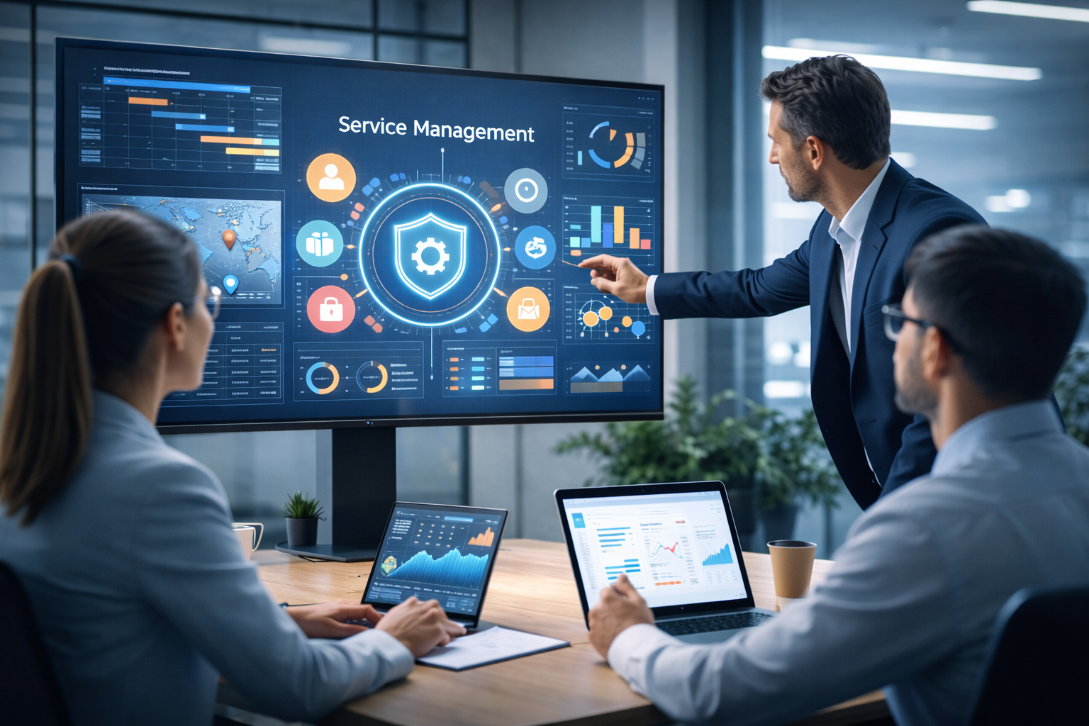 إدارة الخدمات من خلال تنظيم العمليات وتحسين تقديم الخدمات باستخدام أنظمة إدارة رقمية متكاملة