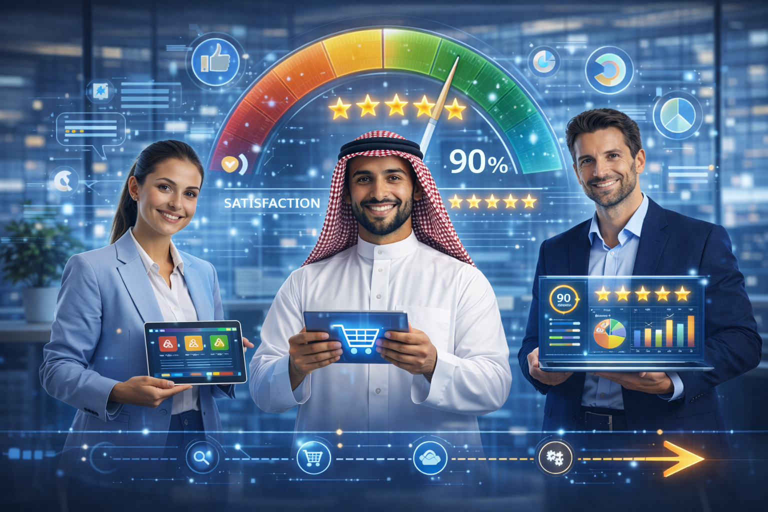قياس رضا المستفيد من خلال تحليل التقييمات والآراء باستخدام أدوات رقمية لتحسين جودة الخدمات