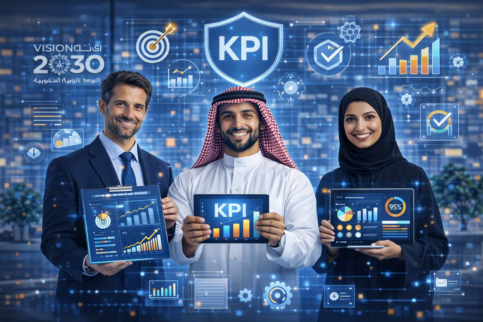 مؤشرات الأداء الرئيسية من خلال تحليل النتائج وقياس الأداء باستخدام لوحات بيانات رقمية لدعم اتخاذ القرار وتحسين الإنتاجية