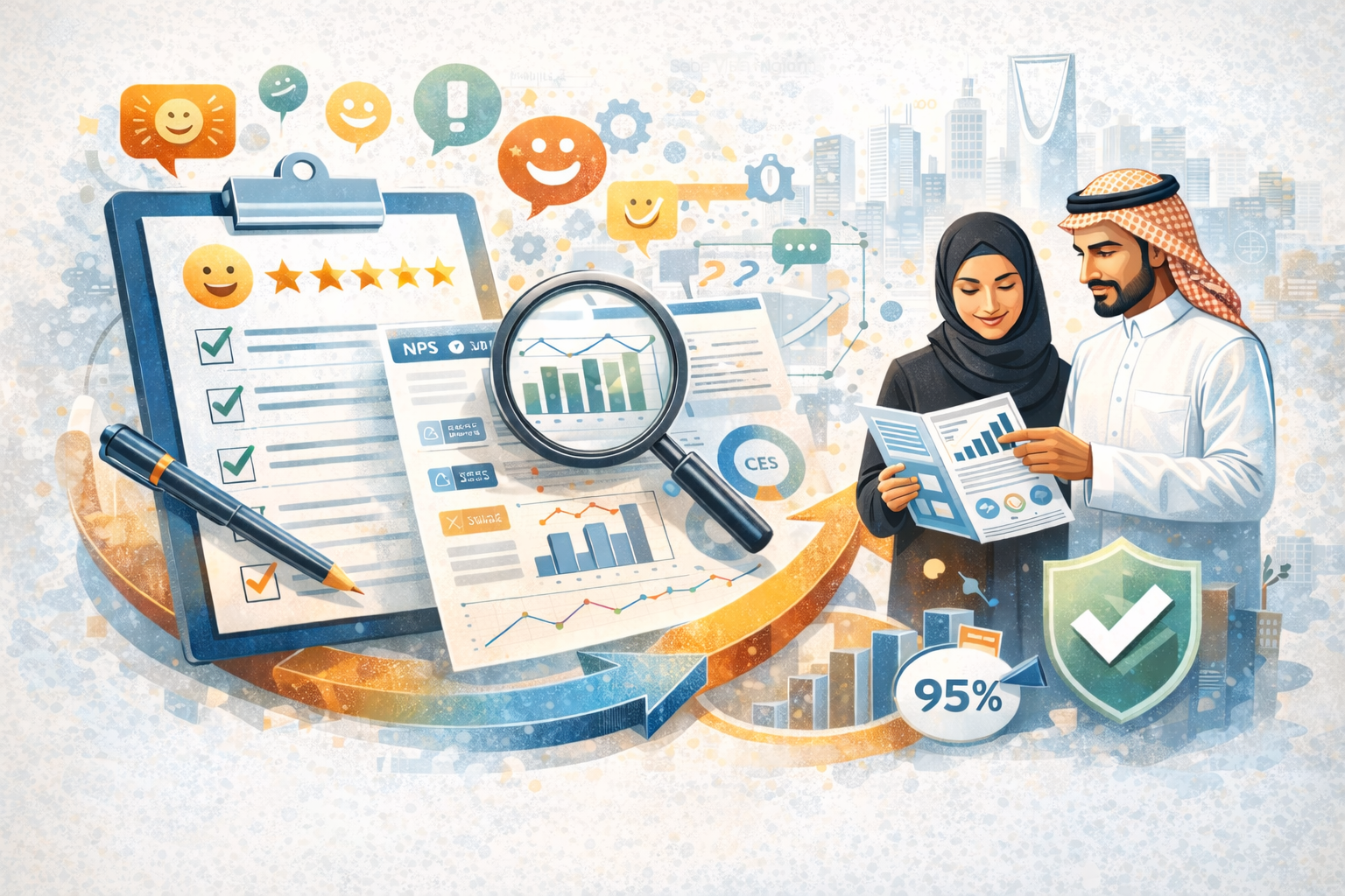 قياس رضا المستفيدين من خلال تحليل آراء المستفيدين وتتبع مؤشرات الرضا لتحسين جودة الخدمات واتخاذ قرارات مبنية على البيانات