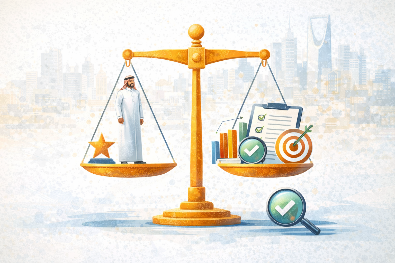 تقييم اداء الموظف من خلال موازنة الأداء الفردي مع مؤشرات الإنجاز لضمان العدالة ورفع الكفاءة وتحقيق الأهداف المؤسسية