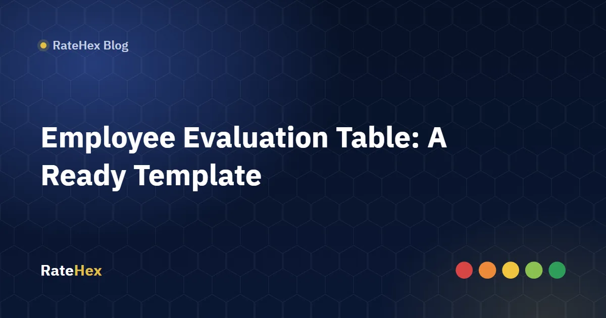 Employee evaluation table showing criteria, weights and scores on a computer screen in an HR office